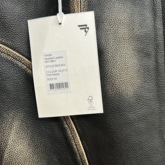 REMAIN Black Washed Leather Miniskirt - Picture 10 of 12